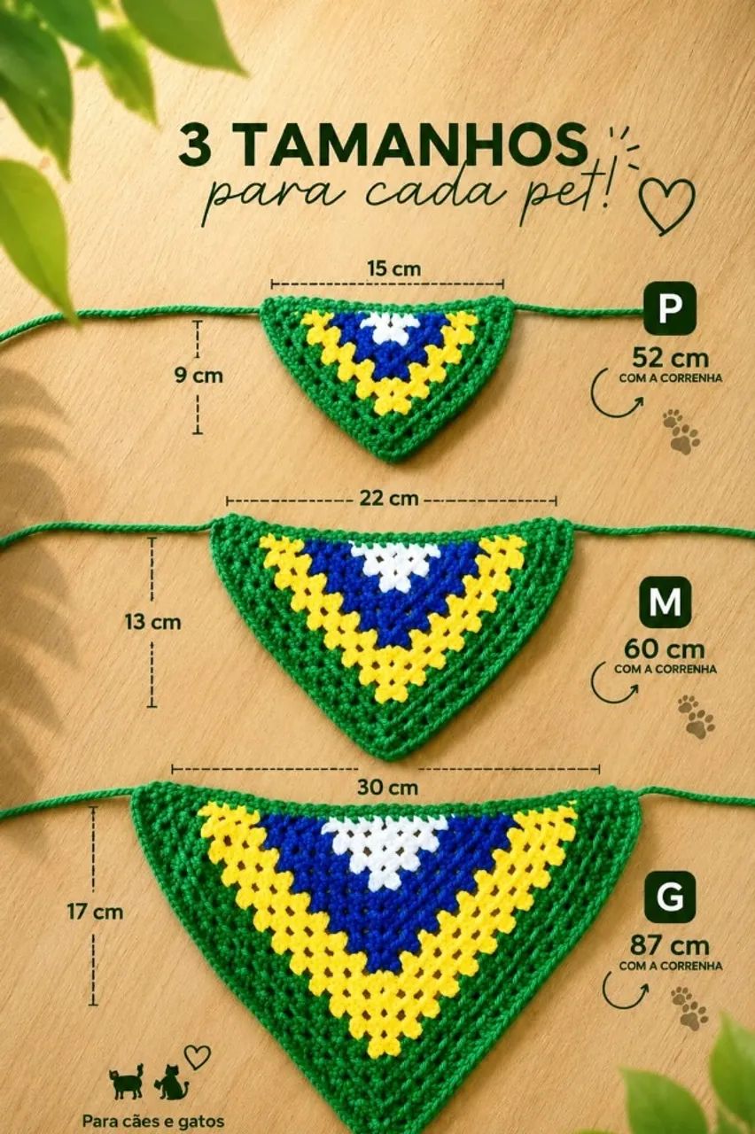 Bandana Pet Time Futebol Crochê Artesanal - Cães - Vários Tamanhos P M G - Foto 6