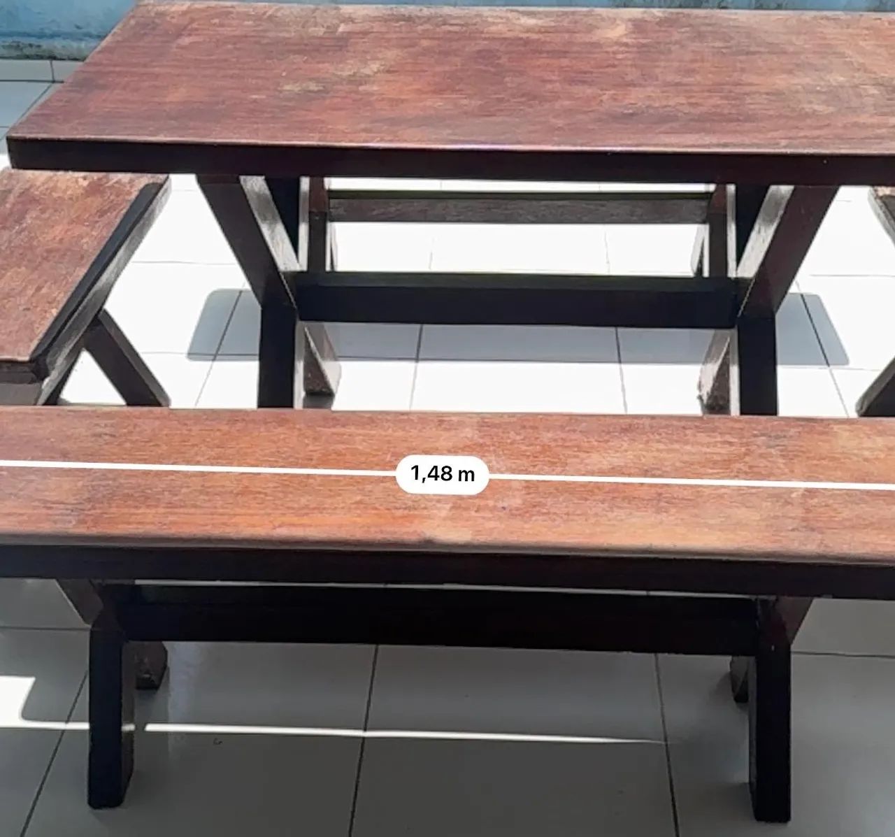 Mesa com bancos de Madeira  - Foto 3