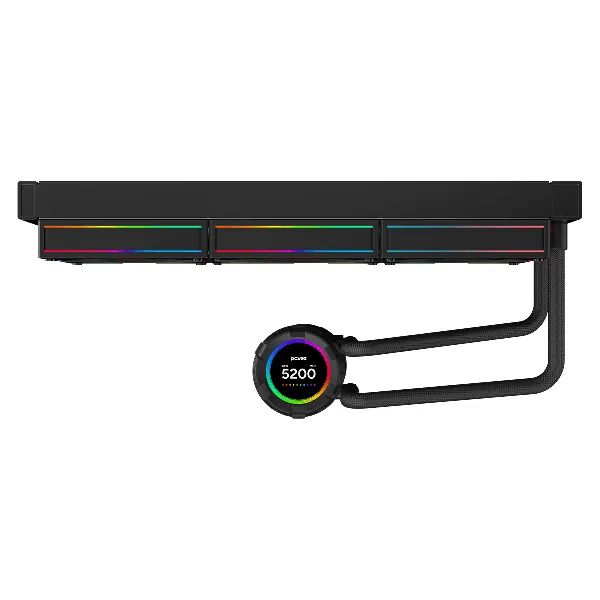 Water Cooler Pcyes Vision 360Mm Black Vulcan - Tela Lcd 2,1" - Vs360Bv - Foto 3