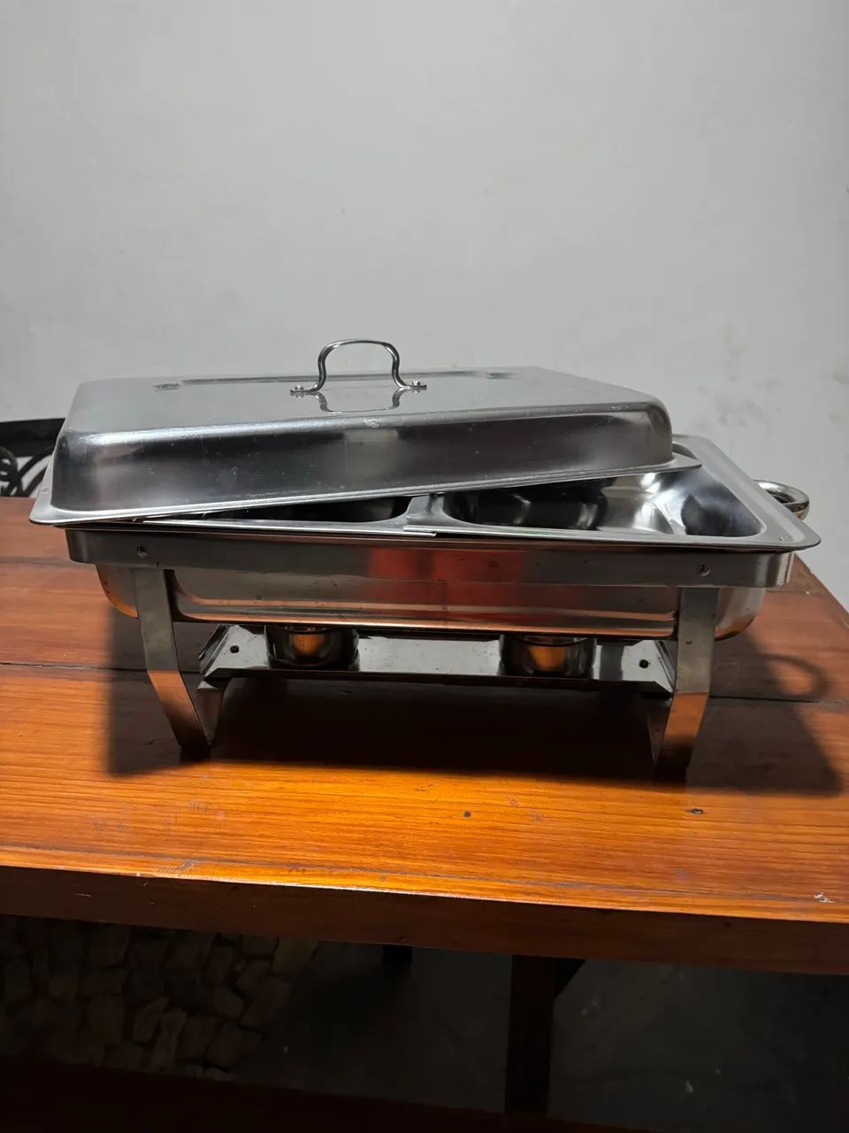 Rechaud Retangular Gourmet Buffet Aço Inox Brinovar (2 Cubas)