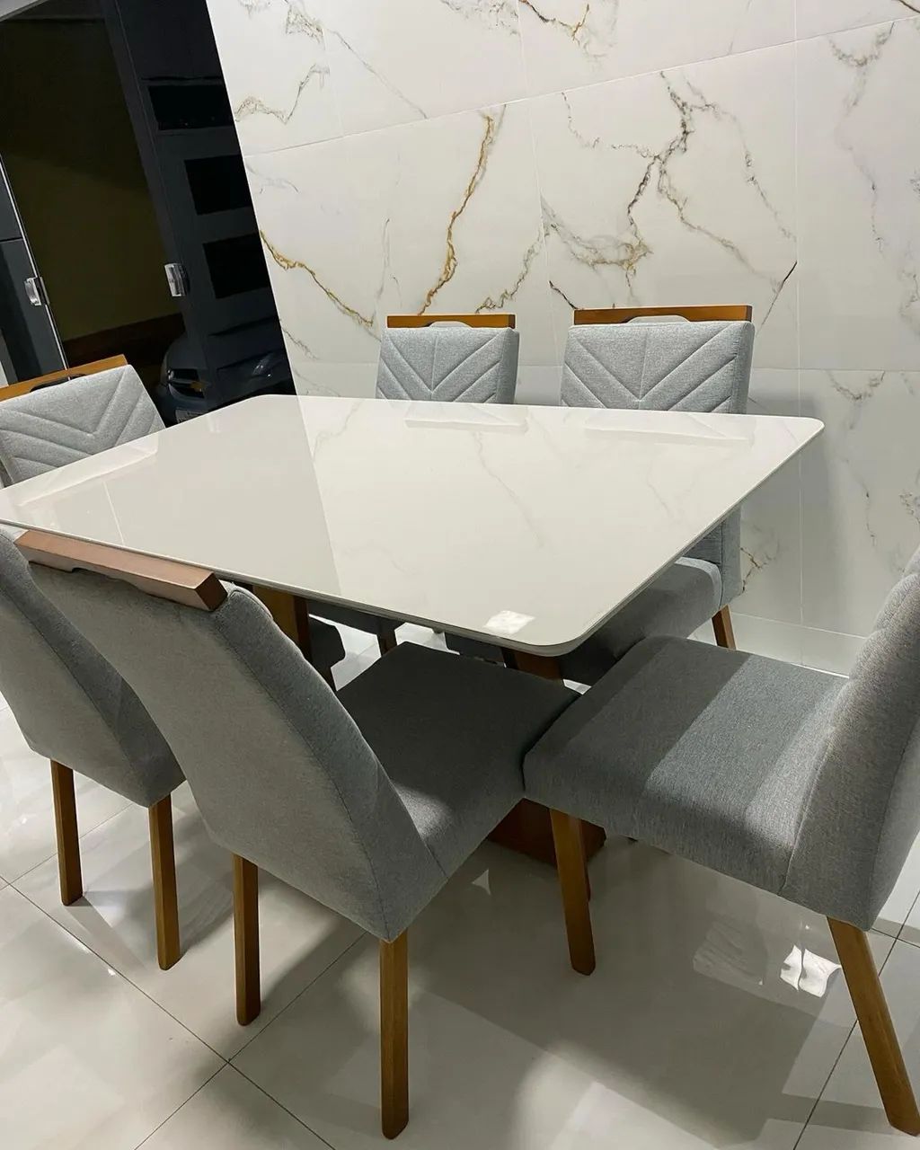 Mesa de Jantar 160x80 Com 6 Cadeiras 100% Madeira - Foto 2