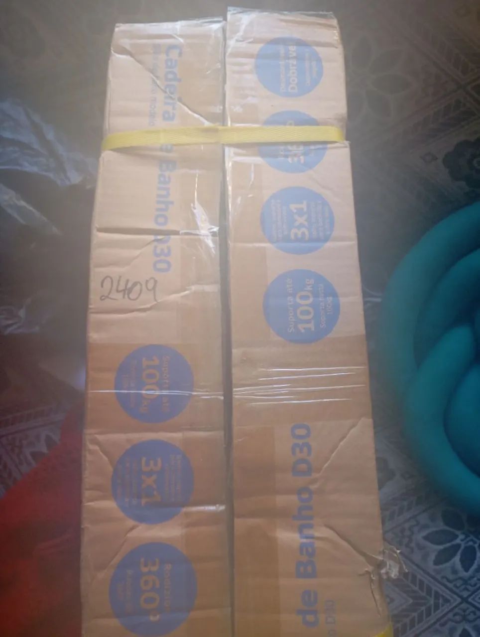 Cadeira de banho 100kg na caixa 