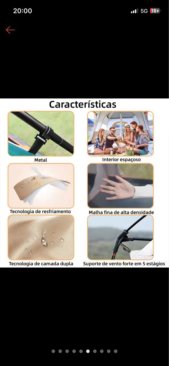 Barraca Joyfox Camping Acampamento 4-6 Pessoas Impermeavel - Foto 5