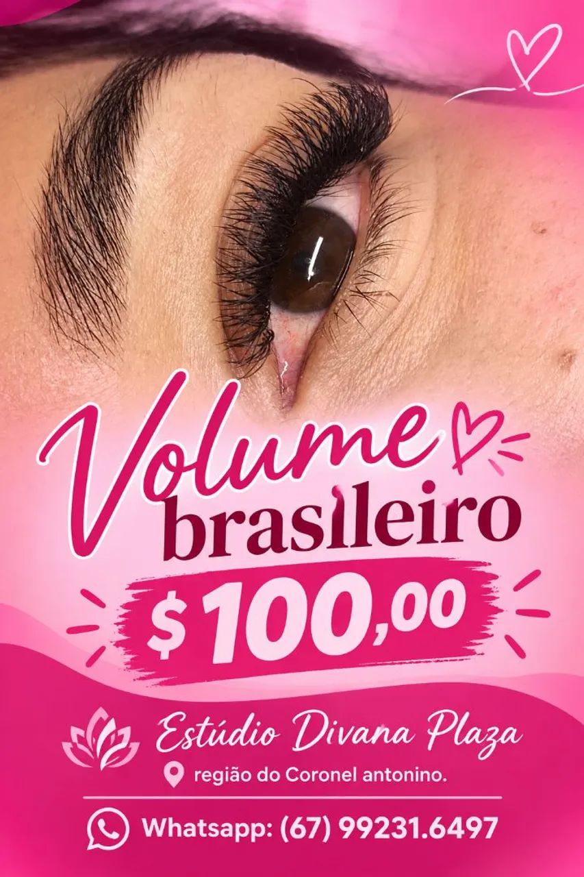 Cílios Volume brasileiro $ 100,00