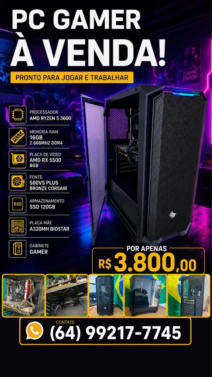 PC GAMER P/ JOGOS E TRABALHOS AVANÇADOS 
