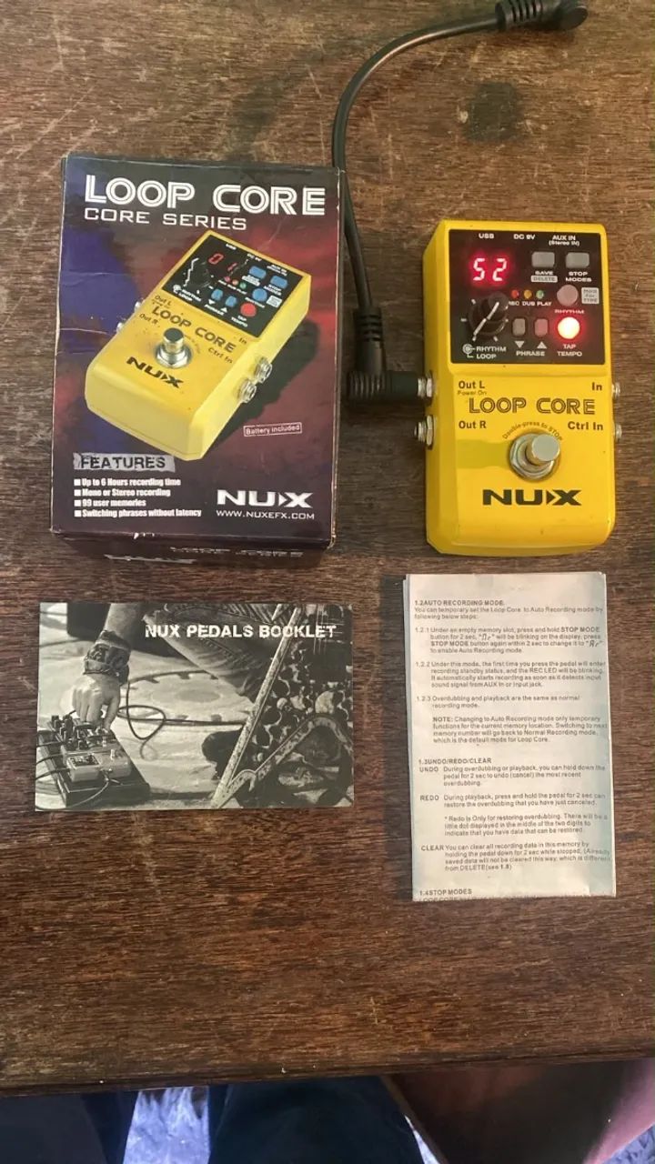 NUX Loop Core Looper com Ritmos - Caixa e Manual - Foto 2