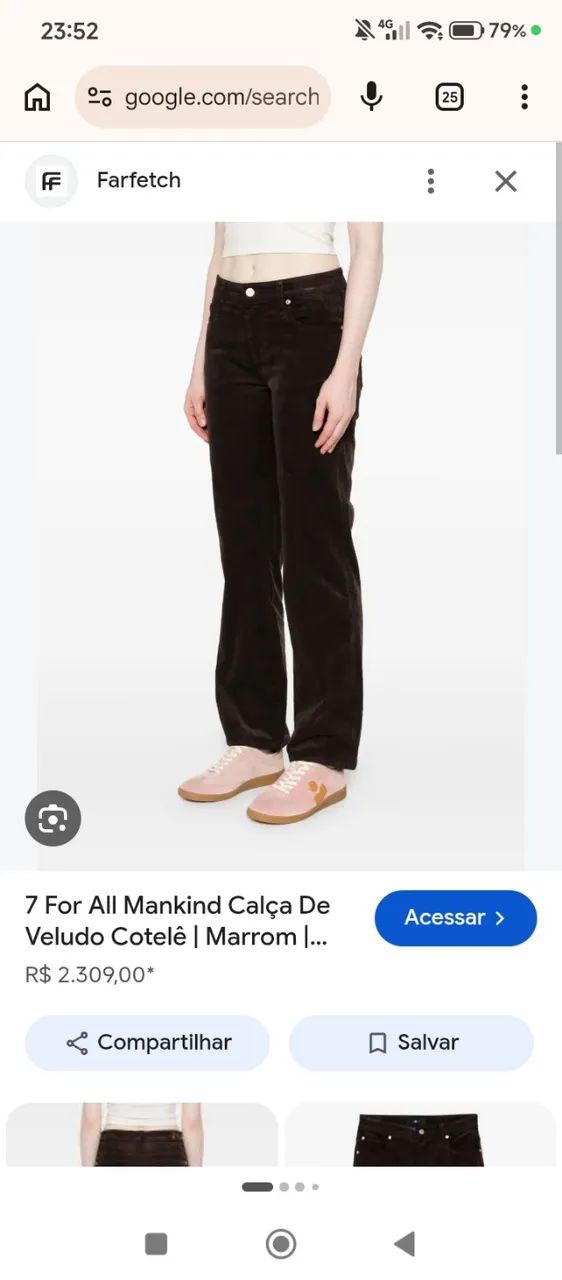 Calça estilo veludo importada da  7 For All Mankind. - Foto 3