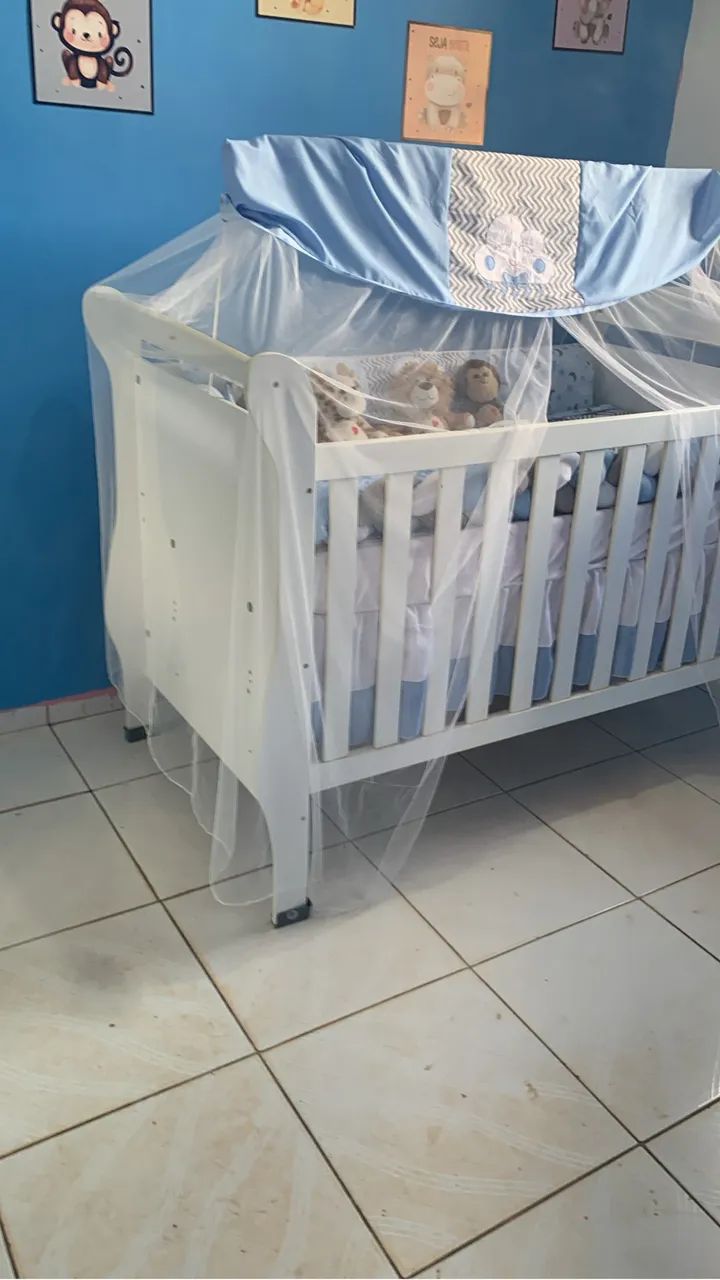 ? Berço Infantil com Kit Completo + Mosquiteiro - Foto 5