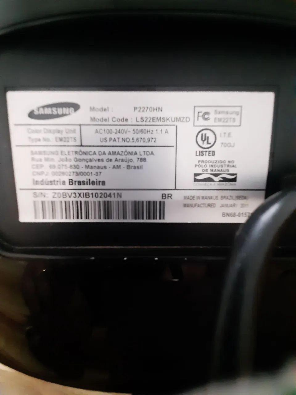 TV MUNITOR SANSUNG 21,5 POLEGADAS MODELO P2270hd. - Foto 2