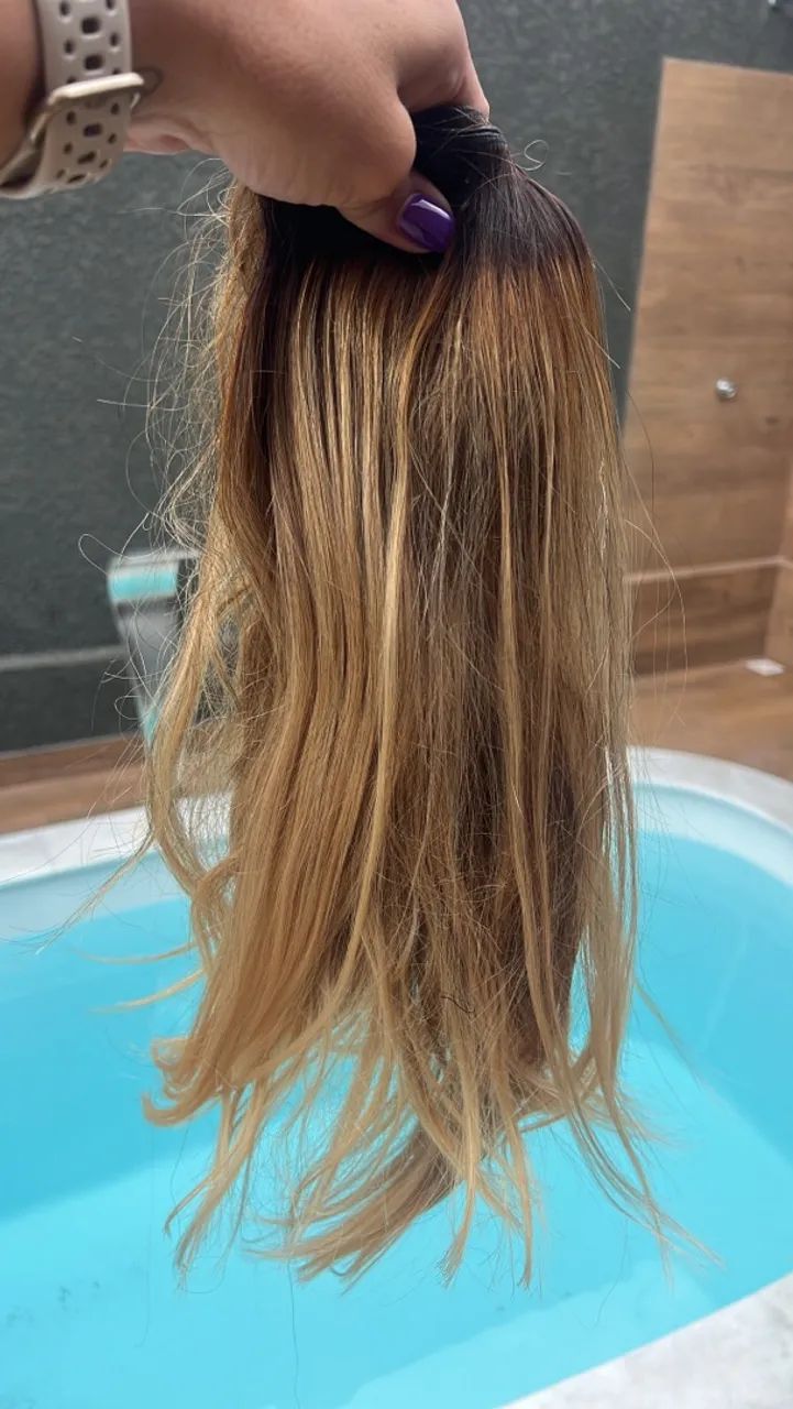 Cabelo  do sul mega hair Loiro mesclado 