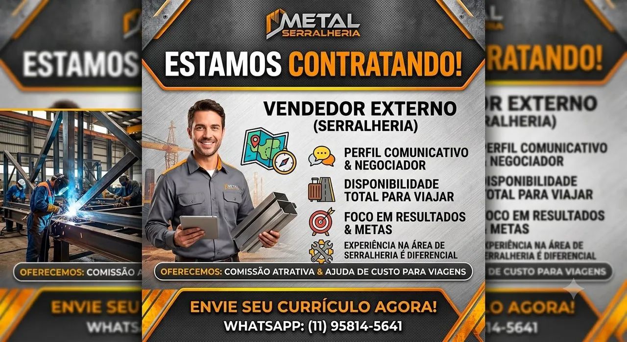 Vendedor externo serralheria 