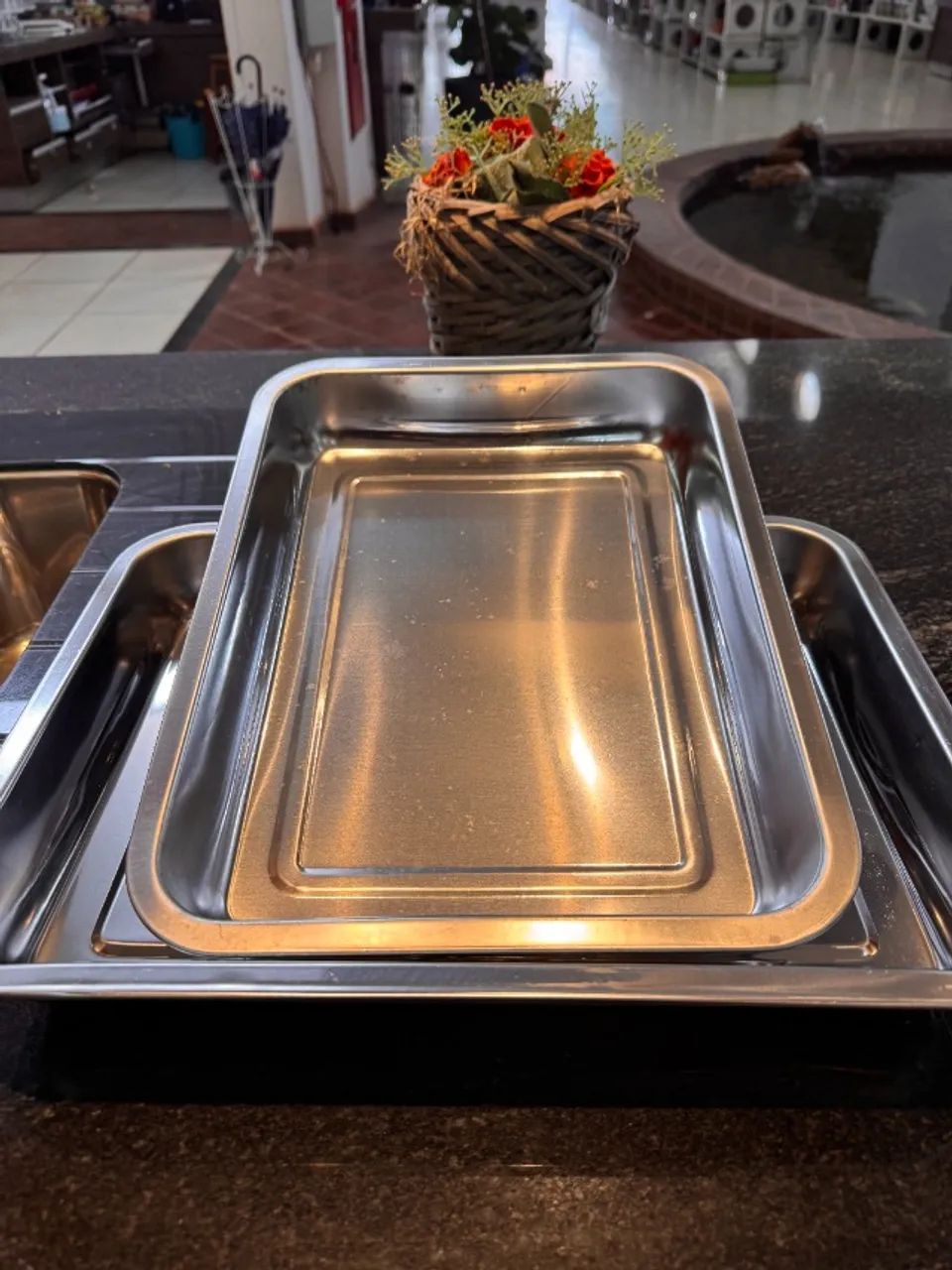 CONJUNTO DE FORMAS RETANGULAR EM INOX 2 PEÇAS
