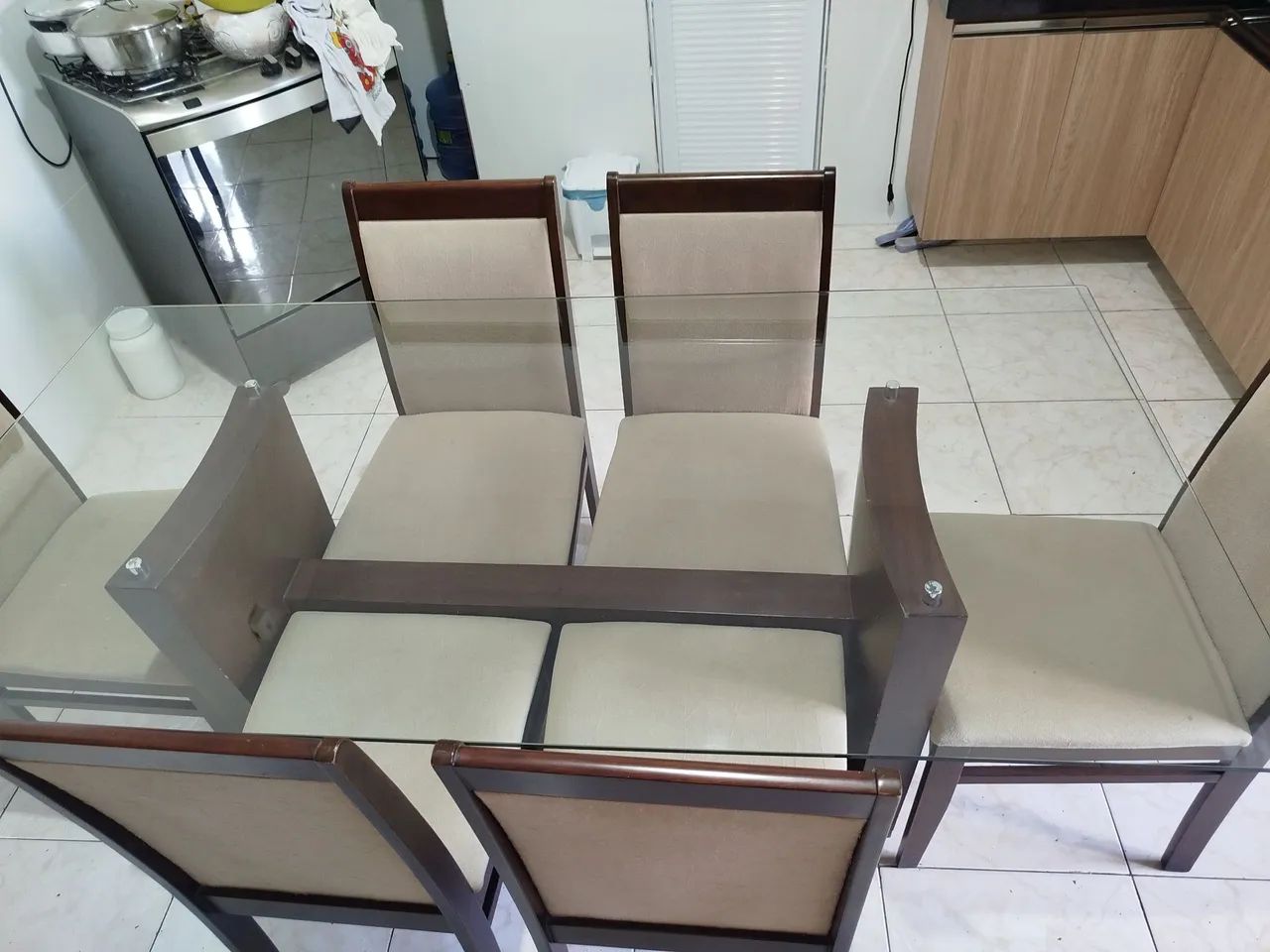 Mesa grande de vidro semi nova  - Foto 5