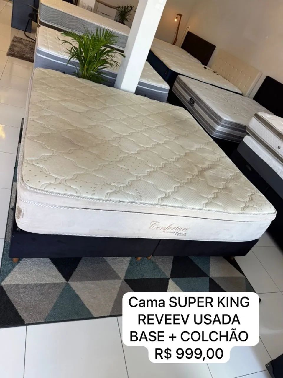 Cama box KING COM COLCHÃO KING USADO - Entrego!  - Foto 2