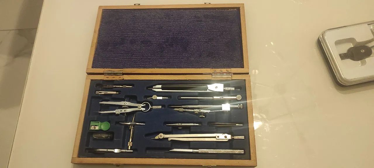 Estojo vintage de compassos profissional - Foto 2