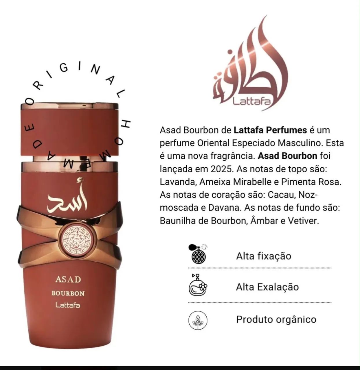 Perfume Árabe Asad Bourbon 100ml Lipx - Foto 2