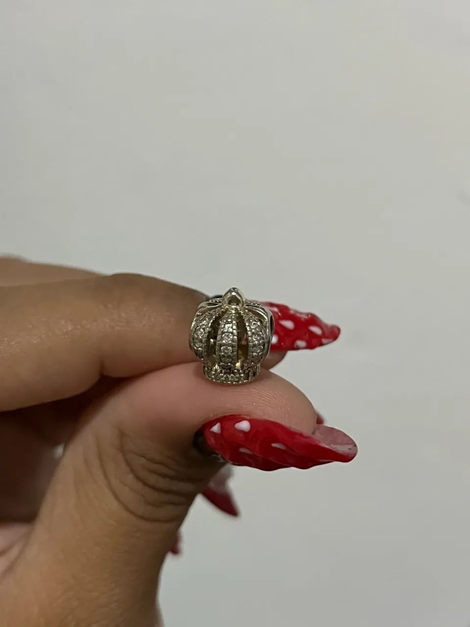 Berloque cora cravejada Prata 925 - Foto 2