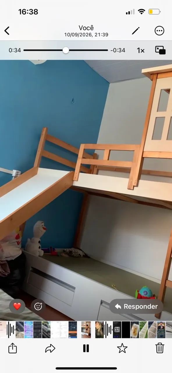 Cama infantil com casinha e escorregador  - Foto 3