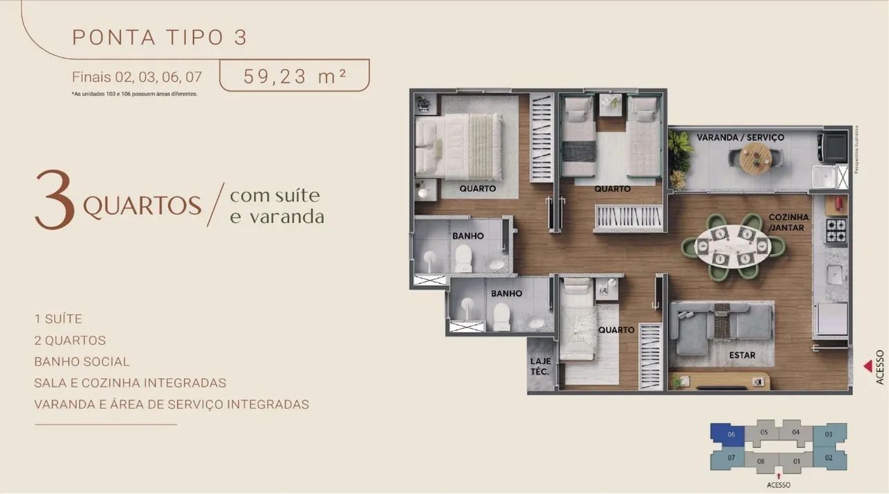 Apartamentos de 1, 2 e 3 Quartos  - Foto 5