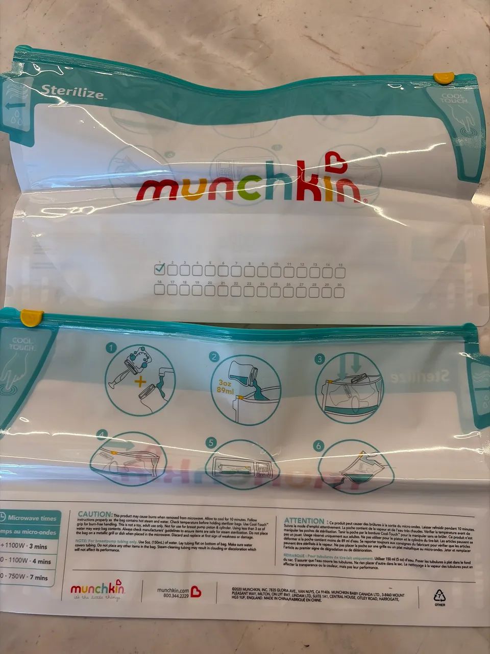 Sacos esterilizadores de microondas
