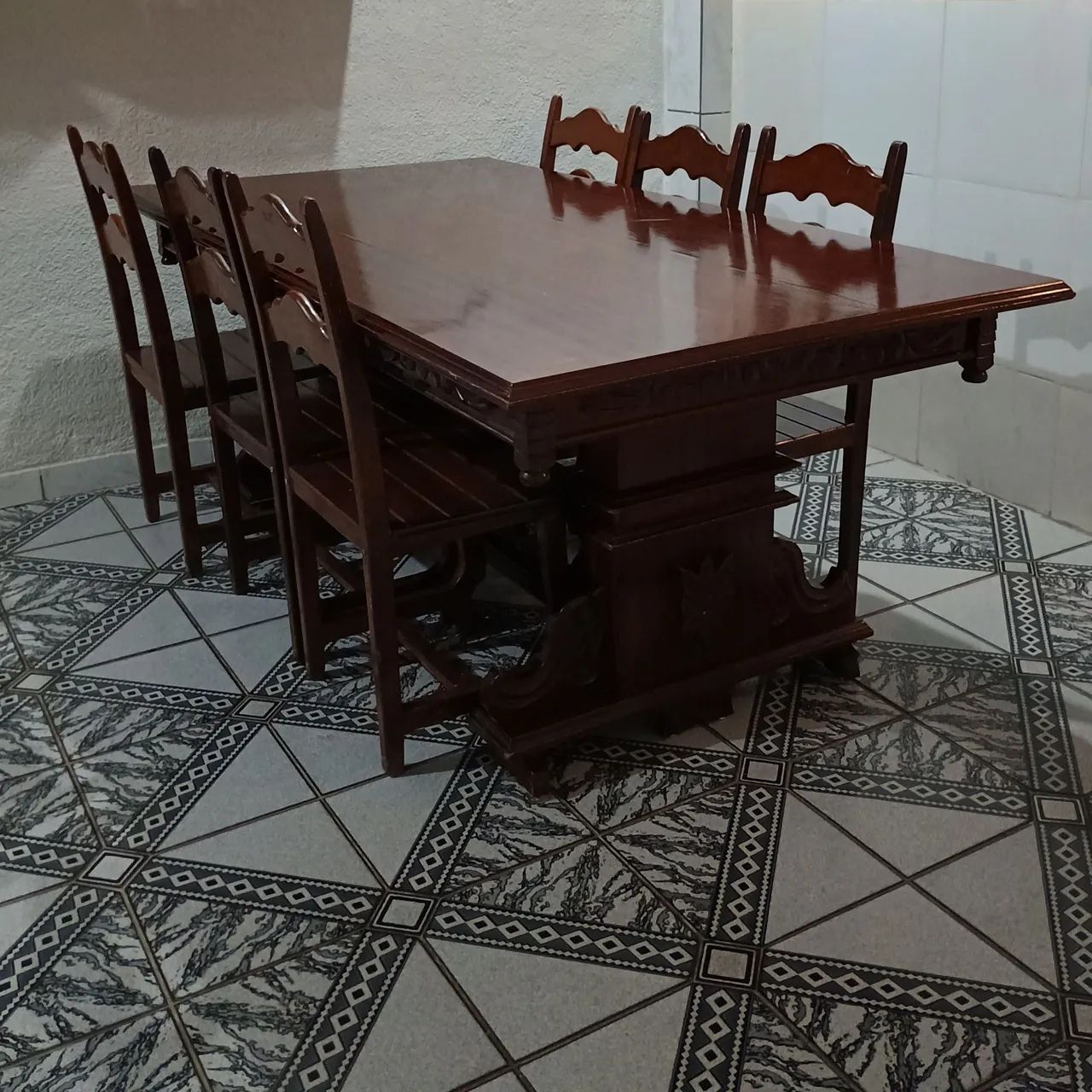 Mesa De Jantar Colonial Vintage - 6 Cadeiras