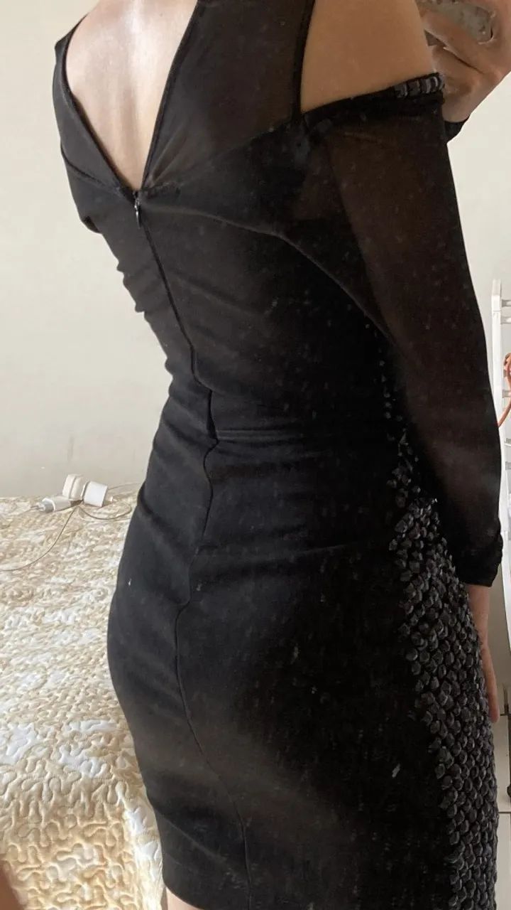 Vestido preto pedraria marca le blog store - Foto 2