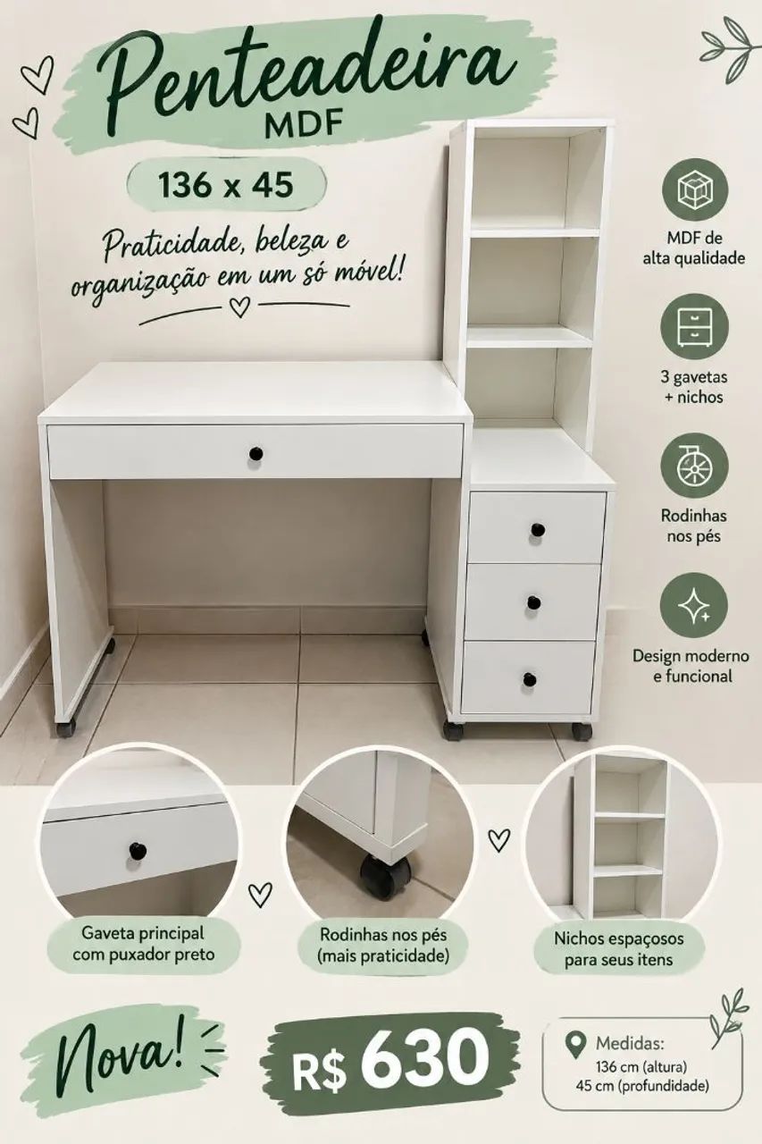 Penteadeira mdf