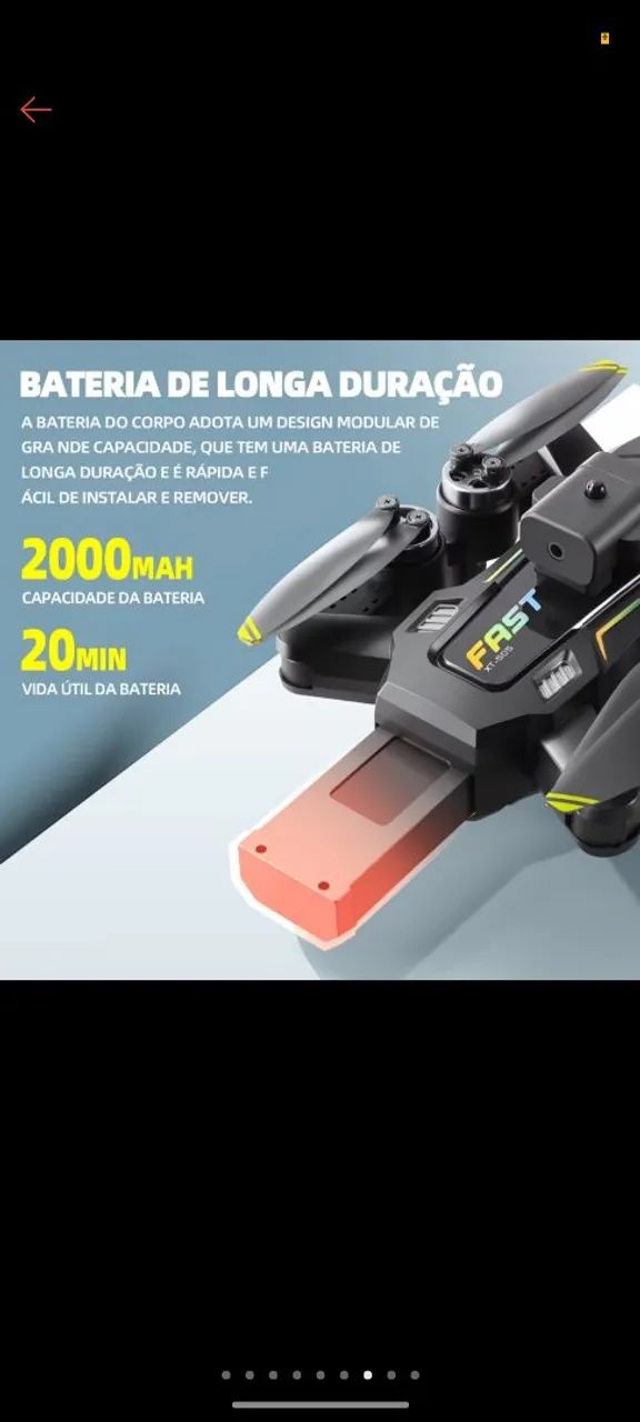 Drone XT505 Profissional Para Fotografia Aérea GPS 4K HD Câmera + 2 baterias - Foto 5