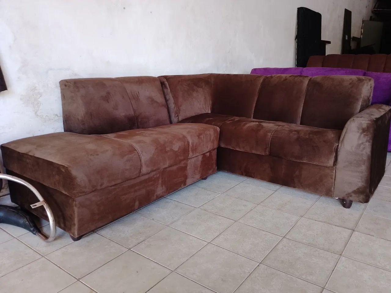 Sofá de canto Marrom - Reformado