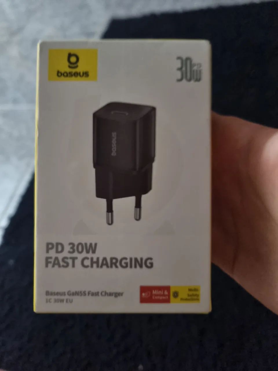 Carregador baseus 30w Gan Para iPhone, Samsung... suporte pd qc pps