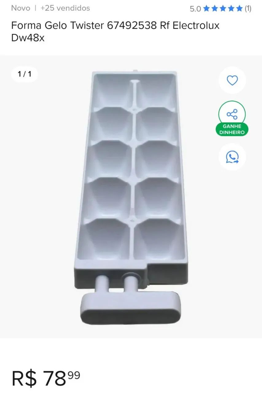 Forma de gelo original electrolux 