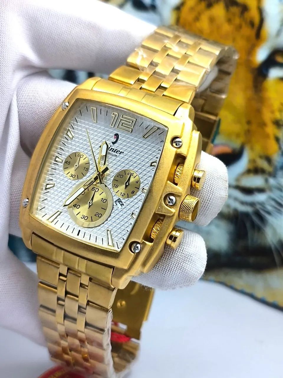 Relógio dourado novo masculino  - Foto 5