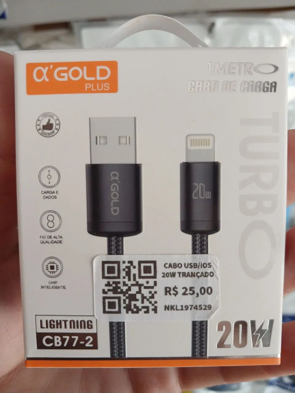 Cabo USB para IPhone/trançado (20w)