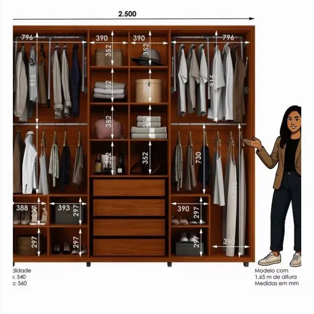 guarda roupa casal mdf bem espaçoso - Foto 2
