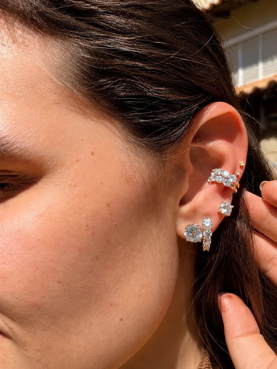 Aliança Anel Brinco Moissanite Prata 925 - Foto 2