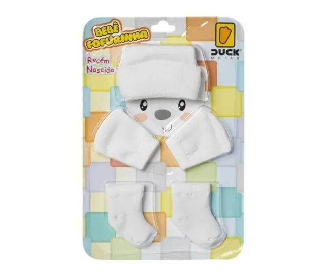Kit Touca Luva e Meia Bebê