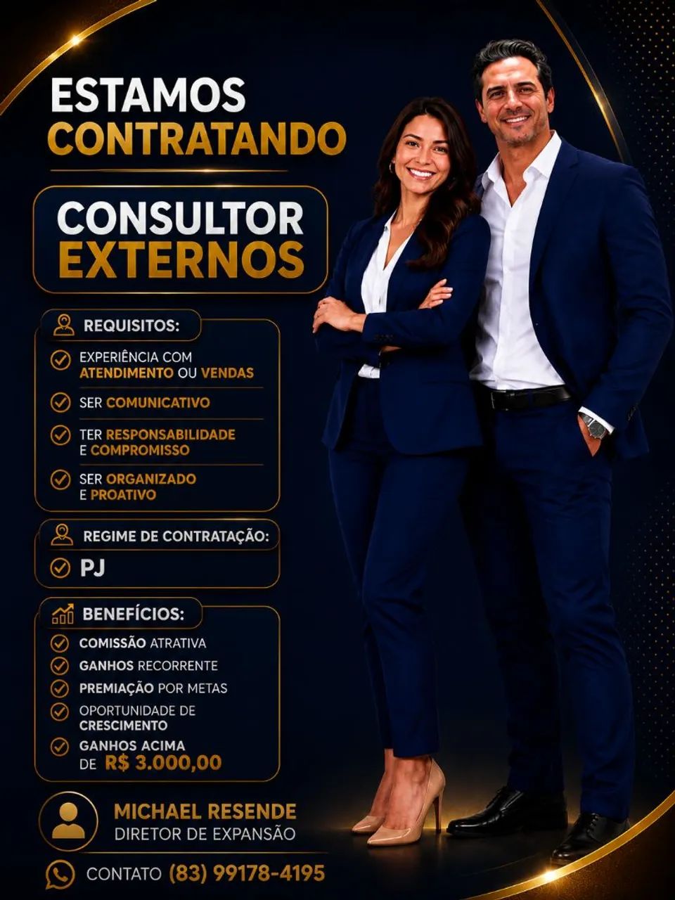 Oportunidade para Consultor Externo.