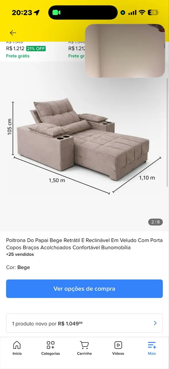 Poltrona nova com nota fiscal 