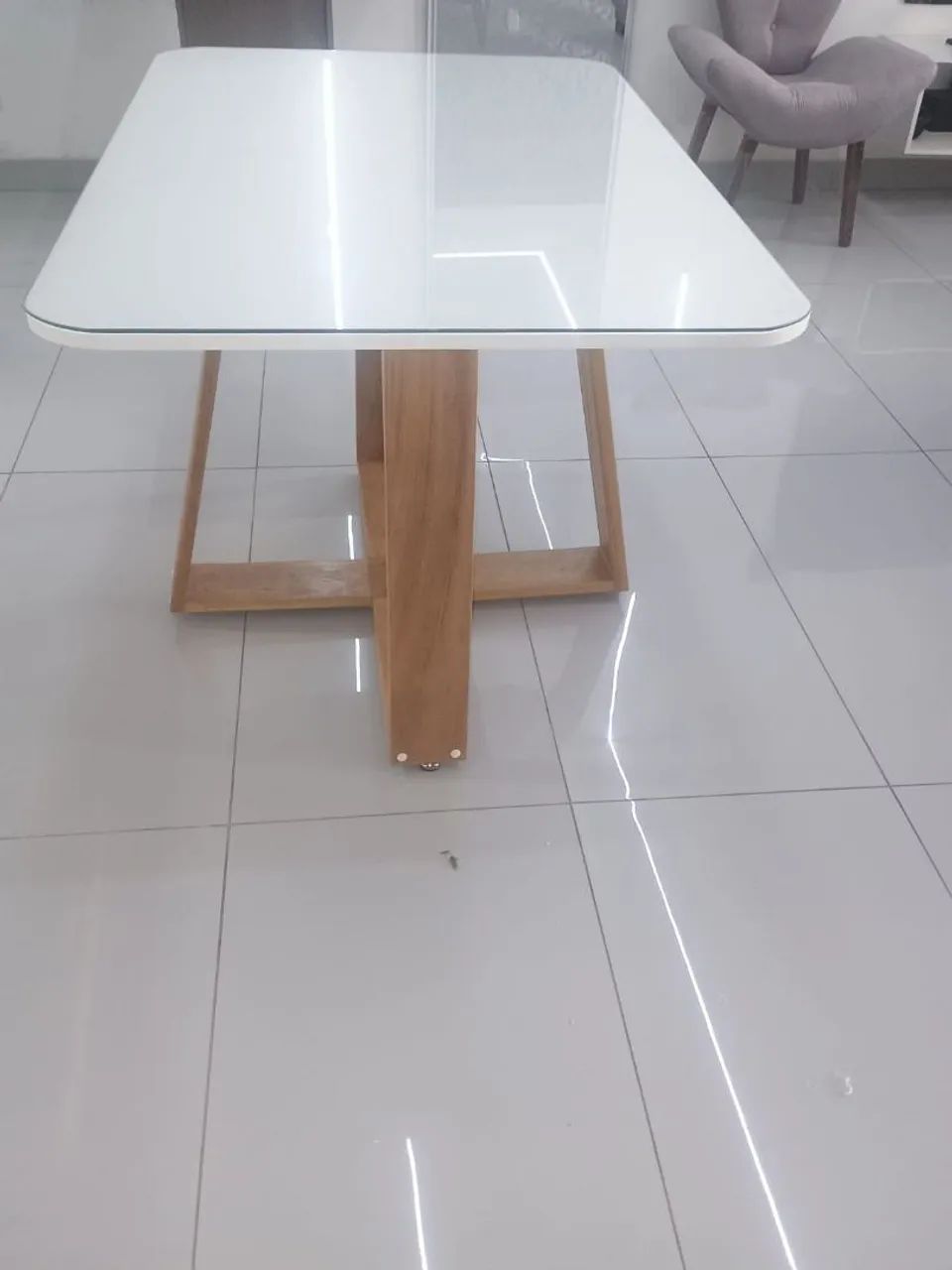 Mesa retangular com vidro 120x80 - Foto 4