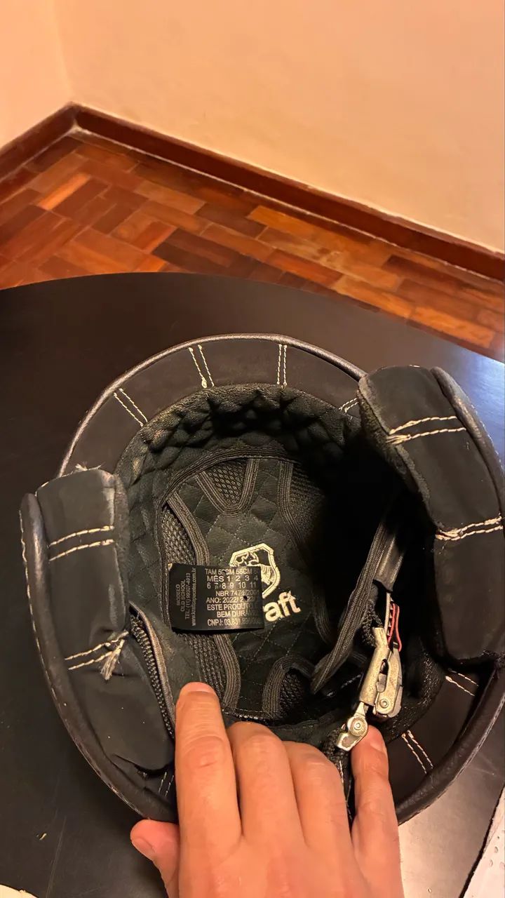 Capacete Kraft creme 56 pouco uso - Foto 5