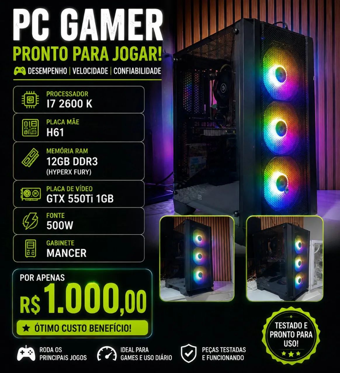 Pc gamer - Computadores e Desktops - Chácaras, Bertioga 1525736669