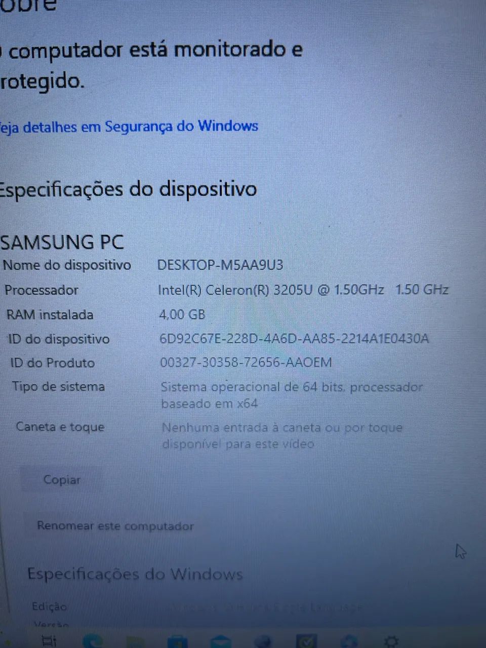 Notebook Samsung Branco Intel(R) Celeron(R) 3205U 4GB Usado - Foto 3