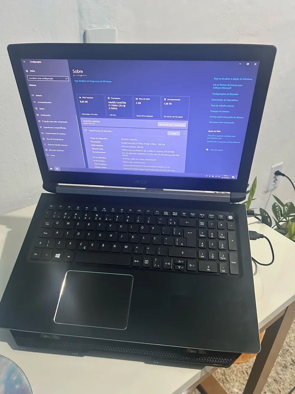 Notebook Acer Intel I7 ssd Samsung 500 gb - Foto 3
