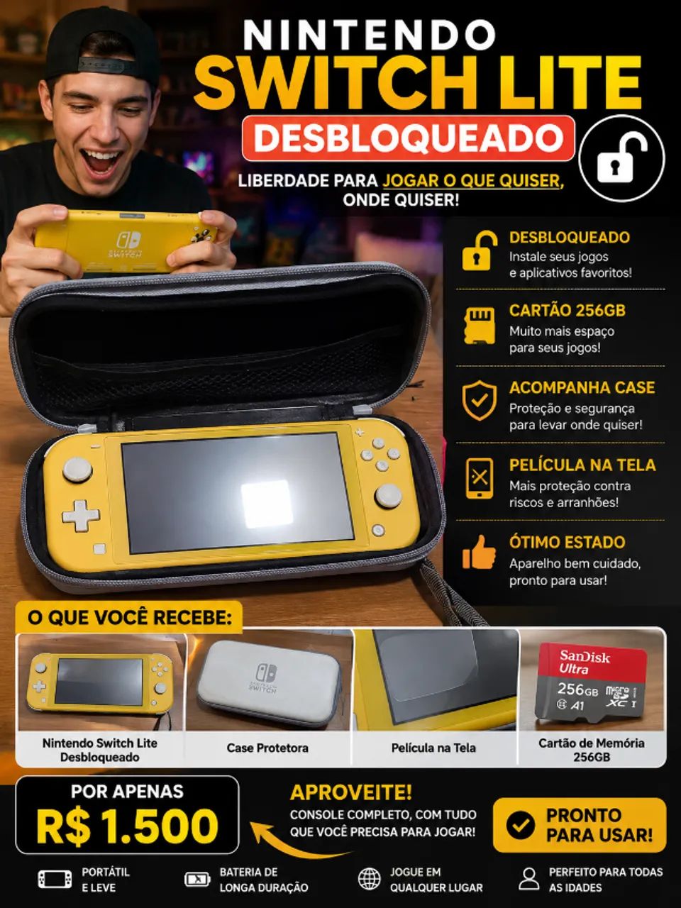 Nintendo Switch Lite Desbloqueado 