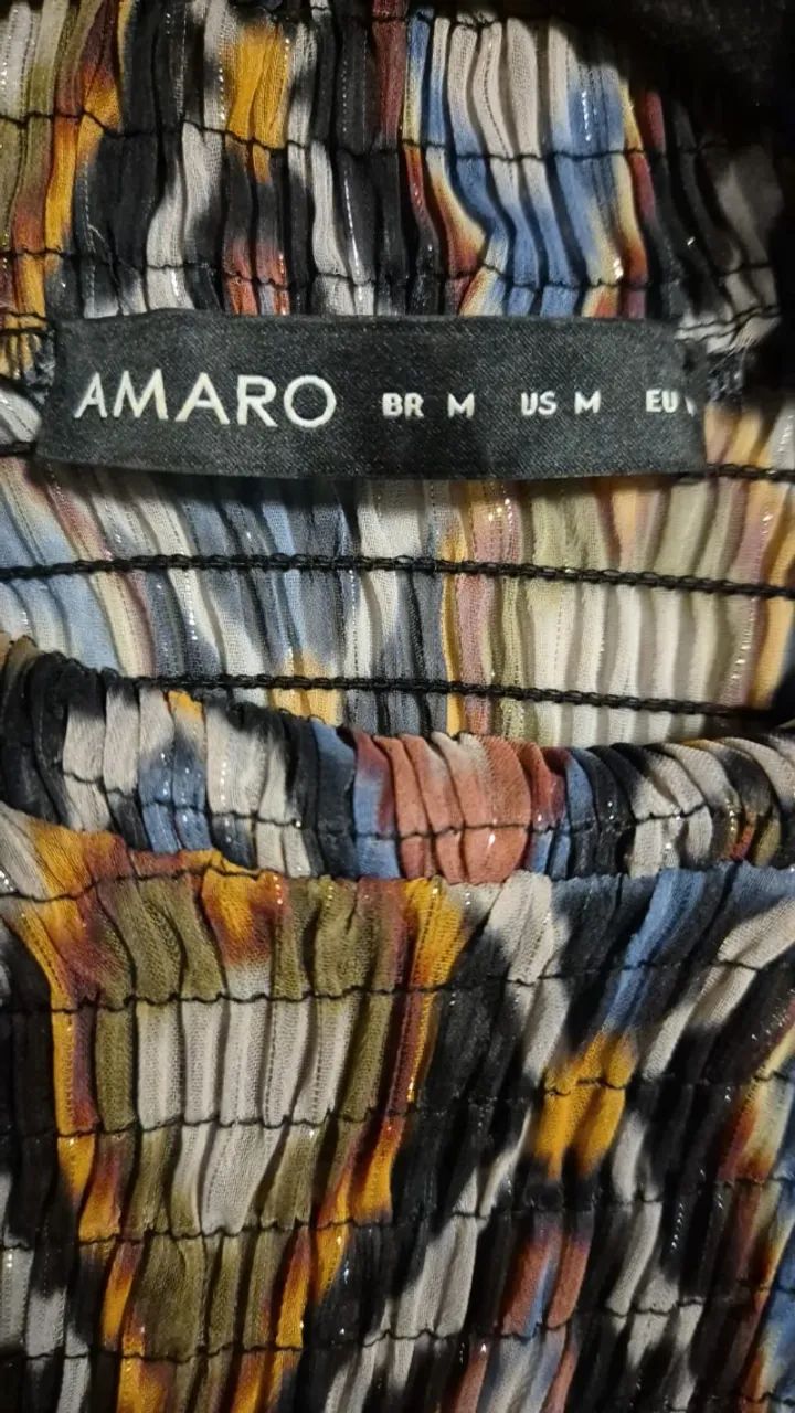 Vestido Amaro estampado ikat com lurex  - Foto 4