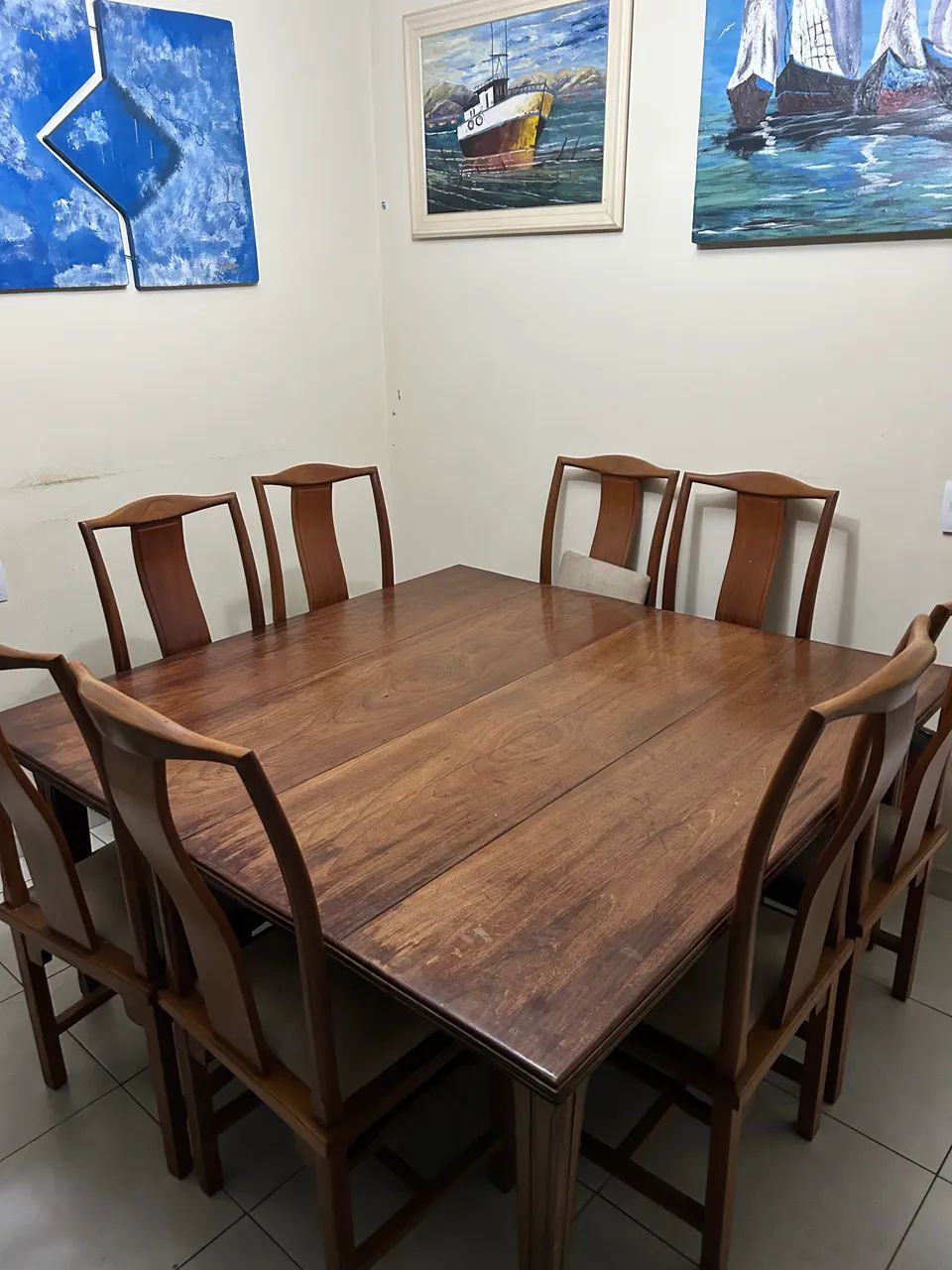 Mesa de madeira maciça 8 lugares