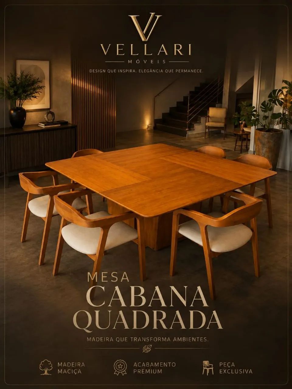 Mesa Cabana Quadrada - Vellari 
