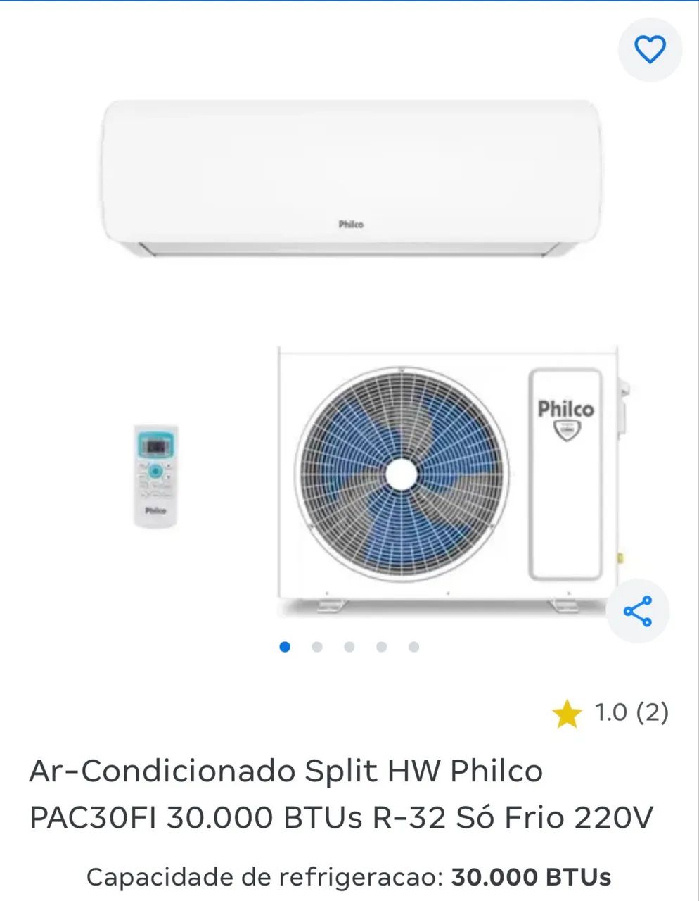 Ar-Condicionado Split HW Philco PAC30FI 30.000 BTUs  - Foto 3