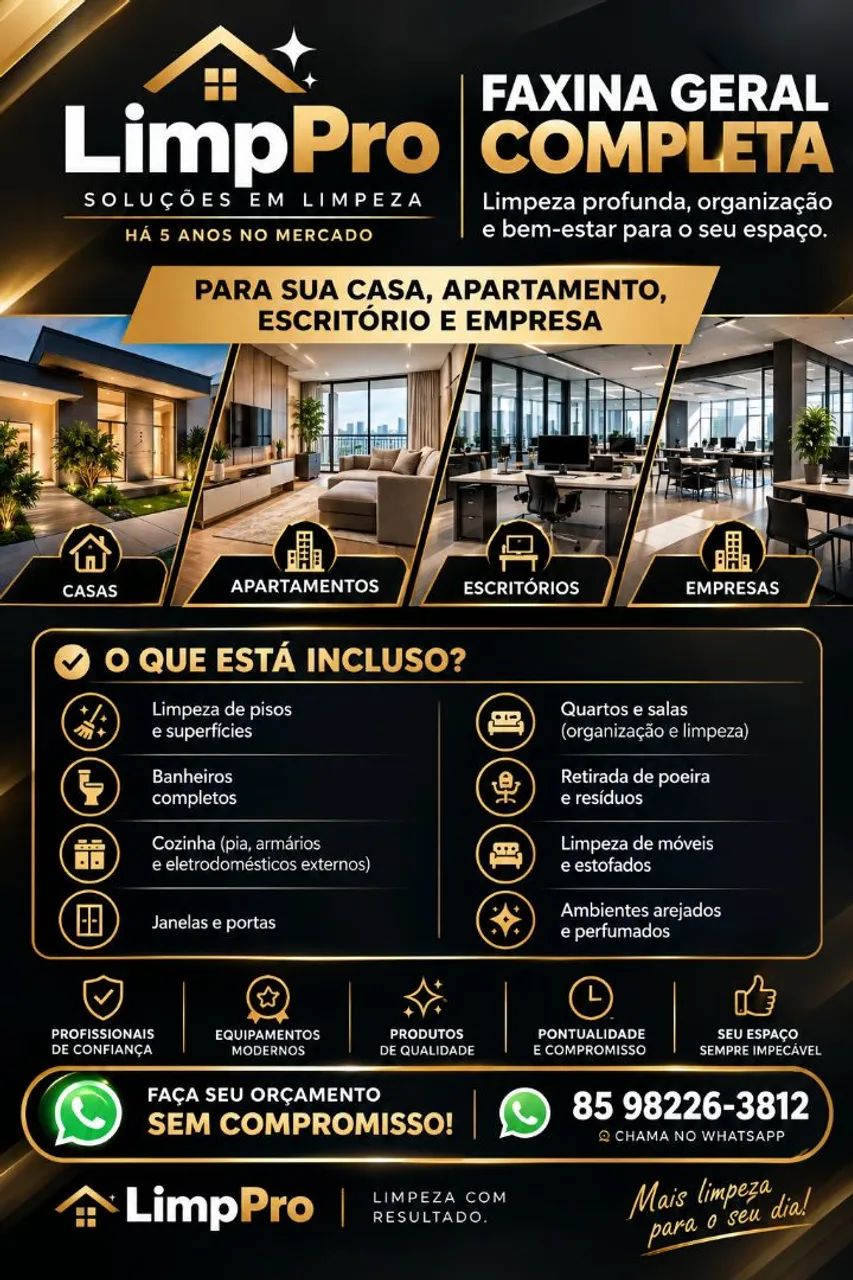 Faxina pesada? Pense LimpPro!