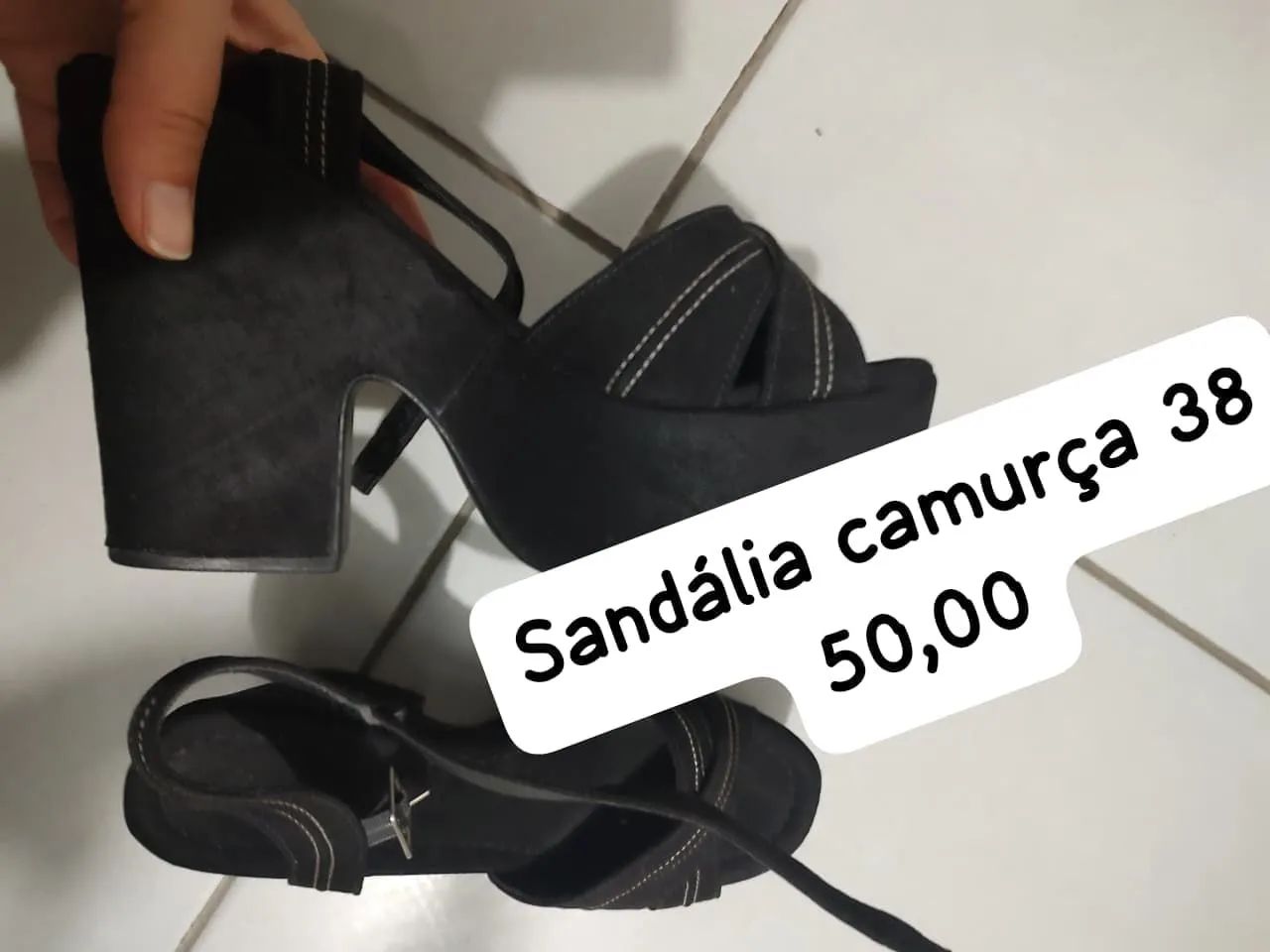 Sandália camurça 38 nova